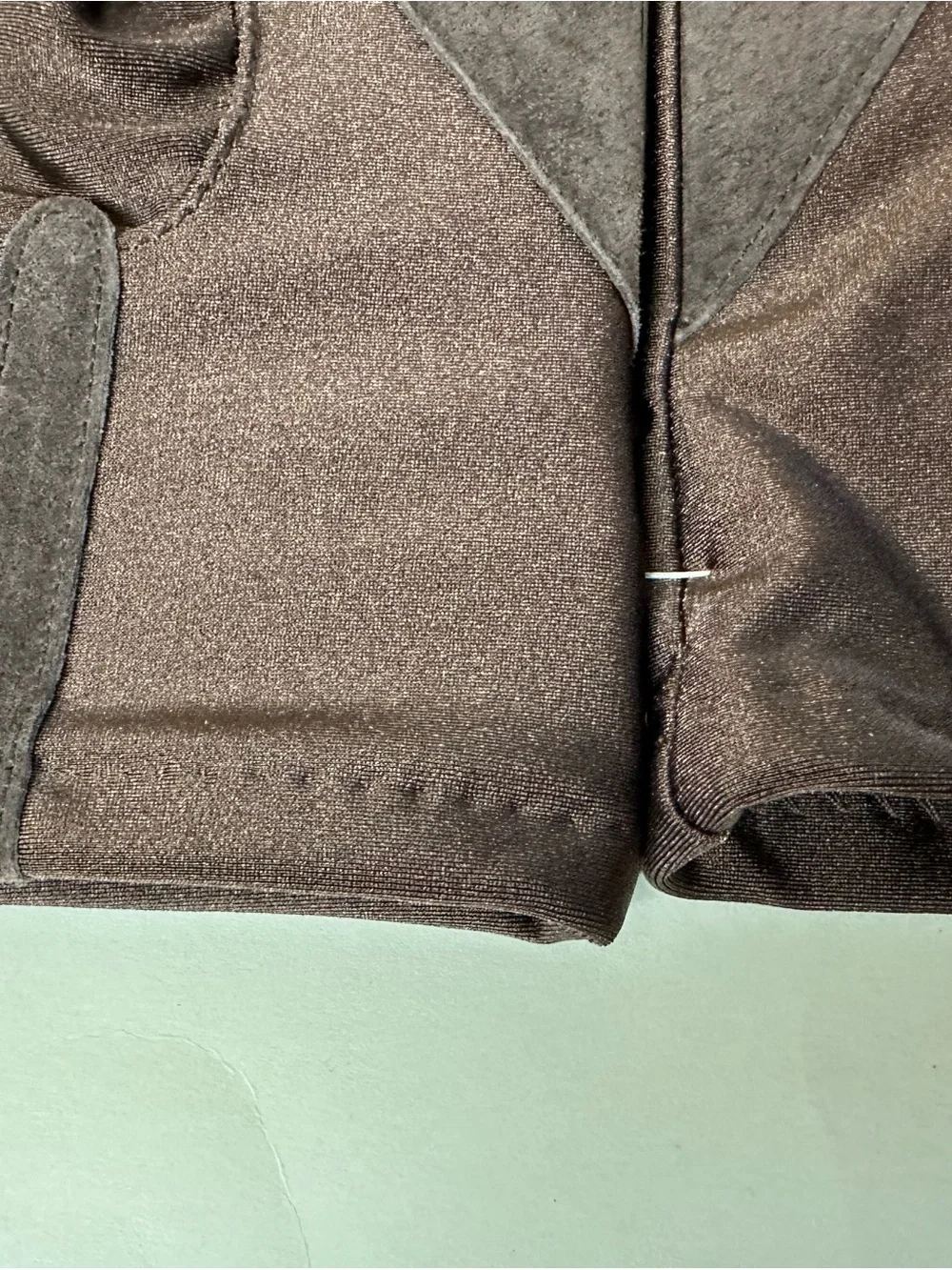 Brown Women's Gloves with Suede Accents